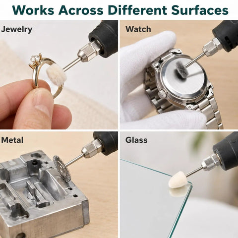 Check out this mega 237-piece Polishing Buffing Wheel Kit Perfect For Watch Jewelry And Metal Work. Comes With Rotary Accessories used on jewelry, watch, metal, and glass.