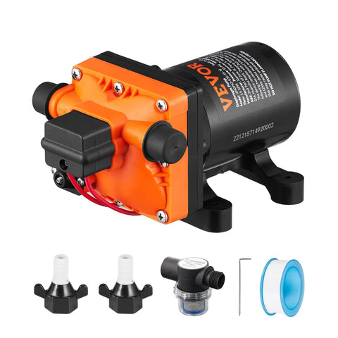 12V Diaphragm Water Pump 3.5 GPM Self Priming With Adjustable 40 To 80 PSI Overload Protection Half Inch MNPT for RV Boat Farm use