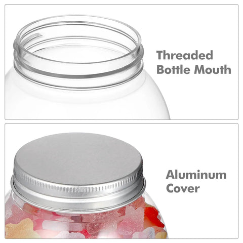 DIY Snow Globe Kit With Ten Clear Plastic Water Globes And Screw Off Caps threaded mouth and aluminum cover