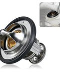 Heavy Duty Coolant Thermostat Plug Play Replacement For Honda Civic Crv Crz With Gasket Solid Copper Cast Body showcasing silver and gold metal parts.