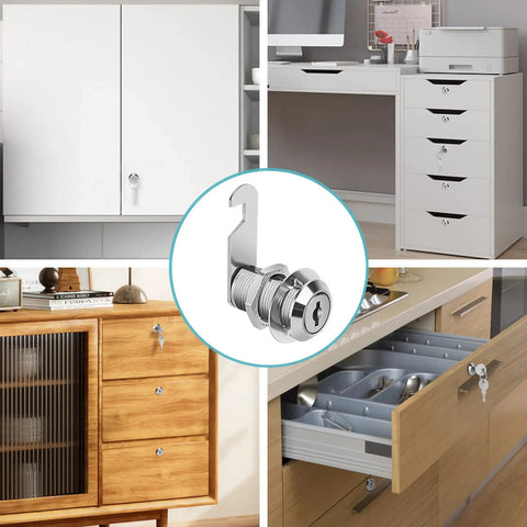 Badass Heavy Duty Cam Locks Keyed Alike Cabinet Hardware 1 1 8 Inch Zinc Alloy Cylinder in kitchen drawers and cabinets