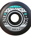 Inline Skate Wheels 4 Pack For Outdoor Indoor Use 78mm 80mm 85A With Bearings Roller Hockey Replacement Wheels Versatile Recreation Skates Smooth Glide And Dope Grip For A Smooth Long Lasting Ride, black wheel close-up with text details.