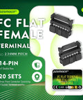 20 Pack IDC 2.54mm 14 Pin Black Connector Kit With Female Headers For JTAG Projects Plug And Play Durable Plastic And Metal Construction Easy Orientation Lug Compatible With Standard PCB Headers, 2x7