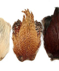 Rooster Neck And Hen Back Feathers Pack Of 3 For Fly Tying Indian Rooster Capes Natural Red Brown Badger Cream Chinchi Mixed Colors