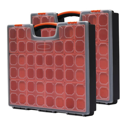Two Pack 22 Compartment Toolbox Organizer Set For Hardware Nuts Bolts Nails And Small Tools Built Tough As Nails Durable Plastic