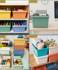 8 Pack Stackable Storage Bins With Lids 5 Quart Plastic Toy And Craft Organizer Boxes Colorful Containers