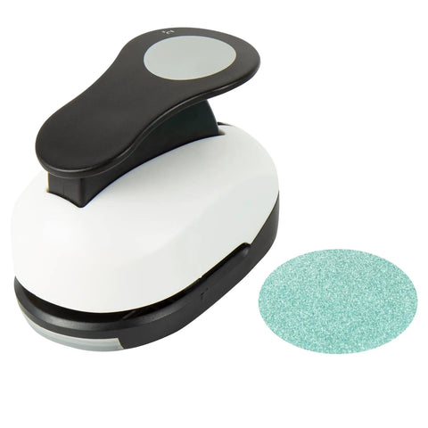 2 Inch Circle Hole Punch Cutter for Paper Circles Craft Punch shown with punched glittery circle