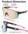 Top Tier Wrap Around Sports Sunglasses For Men And Women Drip In Style With Uv400 Eye Protection and Wide One Piece Lens with dimensions.