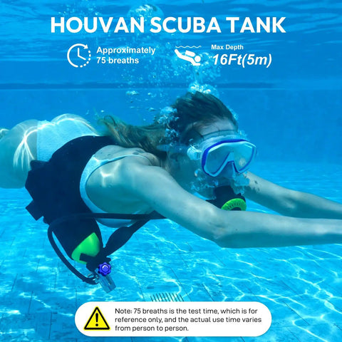 Diver using S400 Mini Scuba Tank 1L Portable Diving Tank With On Off Valve underwater