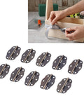 100 Pack Bronze Finish Mini Box Hinges For Wooden Jewelry Boxes, Doll Houses, And Small Cabinets, displayed on table