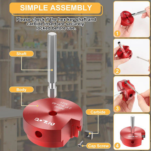 Diagram of 9 Piece PVC Pipe Reamer Kit With Aluminum Head and 2 Blades showing assembly instructions and components.