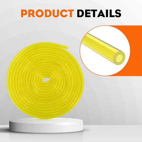Gas Fuel Line Hose Kit For Small Engines Four Size Tubing Pack Each Four Feet I.D. x O.D. 1/8 x 3/16, coiled yellow hose