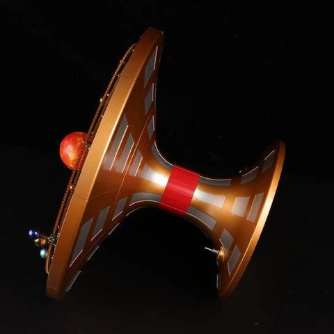 Premium Metal Solar System Model Kit With 600 Plus Precision Parts, Hands-On Mechanical Orrery With LED Sun side view