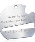 40-104 Key Needle Gauge For Home Lock Keys, stainless steel semi-circular gauge with 0-9 scale for Schlage pin tumbler keys