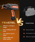 Handheld Arc Welder With Auto Darkening Goggles versus traditional welder comparison, highlighting portability and ease of use.