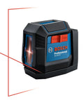 Dual Line Self Leveling Laser Level With 30 Foot Range, No-Brainer Setup, projecting red cross line and plumb
