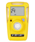 Front view of BW Clip BWC2-M Single Gas CO Monitor With Automated Self Test, yellow casing, digital screen display.