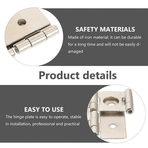 Ten Pack Double Acting Folding Screen Hinges Built Tough Heavy Duty Iron Door Hinges White Nickel Plated 47x47mm details