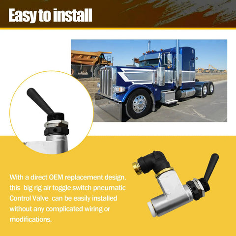 Air Toggle Switch for Peterbilt Trucks and Industrial Pneumatic Systems, Precise Mechanical Lever Control, Direct Replacement for BA1450, Durable Pneumatic Valve, Easy Install, Wide Application, Reliable Airflow Regulation on truck