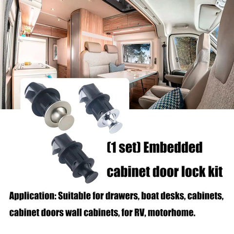 Keyless Cupboard Drawer Push Button Latch Flush Mount Zinc Alloy Cabinet Door Lock for cabinets and drawers
