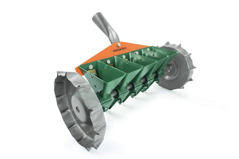 Metal Precision Manual Seeder For Vegetables Greens Onion Radish Beets 5 Row Garden Planter With Adjustable Row Spacing