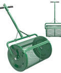 Easy To Use 24 Inch Compost Spreader For Peat Moss And Top Dressing, Push Or Tow Spreader With Adjustable 3 Height Settings