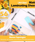 Matte Laminating Sheets For Inkjet Printable Vinyl Sticker Paper And Transfers Clear Contact Paper For Scrapbooking And Photo Projects 8.26 By 11.69 Inches A4 Pack Of 56 Sheets with bonus squeegee and flowers