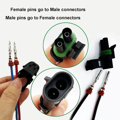 Waterproof 2 Pin Automotive Connector Kit 20 Sets For 18 14 AWG Wiring DIY Friendly Includes Male And Female Terminals