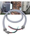 Non Metallic Liquid Tight Conduit Whip Kit 6Ft Coded Cable 8Awg 3Conductor Copper Wire Nylon Jacket Heavy Duty Pvc Boot No Crimp Ends Top Shelf Performance For Use near AC units.