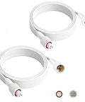Heavy Duty Waterproof Extension Cord Built Tough For Backyard Setup IP68 Rated Outdoor Light Cable with two connectors and white wire.