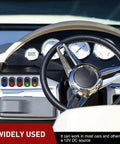 Dashboard with Five Pack LED Lighted Rocker Switch 12V 30A 3 Pin SPST Oval 12mm Hole On Off Toggle in car