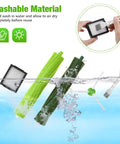 Compatible Roomba Replacement Parts Kit with rubber roller brush, HEPA filter, edge sweeping brush, submerged in water.