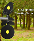 Dope Four Piece Steel Spinning Targets For BB Guns And Air Rifles Auto Reset Animal Silhouette Set bird target in woodland