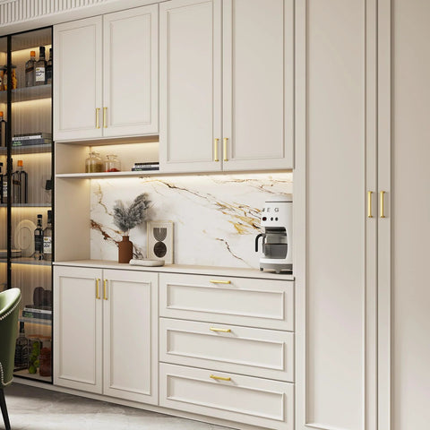 Two Pack Gold Cabinet Handles 5 Inch Center To Center Solid Zinc Alloy Brushed Gold Kitchen Drawer Pulls on white kitchen cabinets