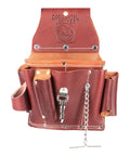 Durable Leather Electrician’s Tool Pouch With 15 Pockets And Tool Holders Belt-Worn Utility Bag For Screwdrivers Pliers Wire Cutters