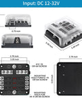 Six Way Fuse Block for 12V and 24V Vehicles with Six Circuit ATC ATO Waterproof Fuse Box Holder LED Indicator and Weatherproof Cover