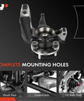 Front Right Steering Knuckle And Wheel Bearing Hub Assembly For Ford Focus 2006 2007 2008 2009 2010 2011 Passenger Side Drop In Replacement Front Suspension Fits 2011 With Four Bolt Wheels shown with complete mounting holes.