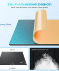 Straight Up Heavy Density Peel And Stick Soundproof Wall Panels 12 Inch Square Acoustic Foam Tiles Killing Background Noise For Home Office Studio Recording Sleek Black Finish showing self-adhesive backing and polyester fiber detail.