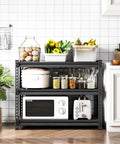 Beefy Heavy Duty 3 Tier Metal Garage Shelving Unit For Storage With 1320 Lb Total Capacity Adjustable Shelves 40 Inches Wide 18 Inches Deep 36 Inches High Ideal For Reptile Tanks Aquariums Pantry And Garage Black in kitchen storage use