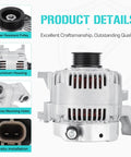 Durable High Output Alternator Replacement For Grand Cherokee 4.7L aluminum housing plug-and-play install view