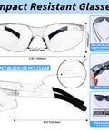 One Hundred Ten Pairs Bulk Safety Glasses Made For The Crew Featuring Ansi Z Eight Seven Point One Approval With Scratch Proof Clear Lenses, detailed view of impact-resistant design.