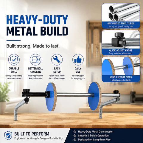 Heavy Duty Wall Mount Bubble Wrap Dispenser and Steel Foam Roll Holder for efficient packing at your shipping station.