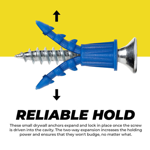 Ribbed Drywall Anchors For Secure Fastening In Drywall For Wall Applications Plastic Screw Anchors With Expanding Split Body