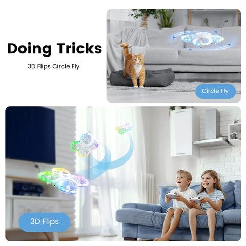 Dope RC Drone For Kids And Adults With 1080P HD FPV Camera Real Time Video Via App LED Lights Propeller Guards Indoor Tricks