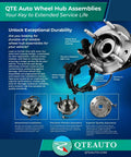 Rear Wheel Hub Bearing Assembly Set for 2005-2009 Chrysler 300, Pair of 2 with 27 Spline and Performance Brakes, premium replacement.