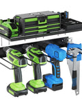 Power Tool Organizer Wall Mount With Drill Holder And Rack One Shelf And One Drill Rack Garage Ready Heavy Duty