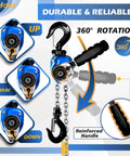 Mini Chain Hoist Quarter Ton Lift Capacity 550 Lbs With 10 Ft Lift Alloy Steel G80 Chain And Two Heavy Duty Hooks Manual Lever Hoist