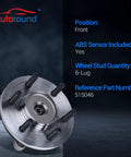 Two Pack Front Wheel Hub And Bearing Assembly For Ford F 150 2004 2005 4WD 6 Lug With ABS Front Left And Front Right Driver Side