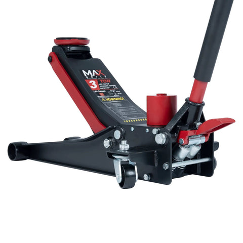 3 Ton Low Profile Floor Jack With Dual Pistons, Heavy Duty Steel Construction, Quick Lift Hydraulic Pump, Foot Pedal And Extension Adapter For Easy Tire Changes, Brakes, And Maintenance On Off Road Cars And Light Trucks