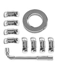 Get A Massive 11.5 Foot Stainless Steel Duct Pipe Hose Clamp Kit With Heavy Duty Metal Strap And 8 Rock Solid Worm Gear Fasteners For Super Easy Auto Parts Repair And Diy Projects. stainless steel hose clamp kit, 11.5ft band, 8 fasteners, tool